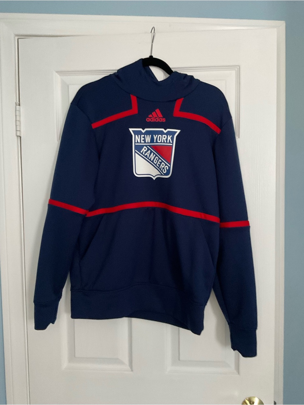 Men’s adidas Navy and Red NY Rangers Pullover Hoodie